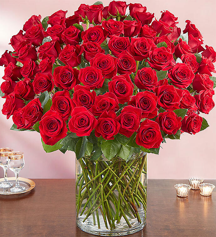 100 Premium Long Stem Red Roses Rutherford, NJ Florist Same Day